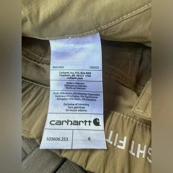 Carhartt Women’s Force Madden Khaki Cargo Short Size 6 - Picture 7 of 7